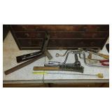 Toolbox with contents. Wrenches, sockets, Hand tools and more