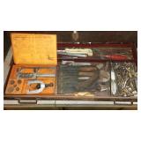 Toolbox with contents. Wrenches, sockets, Hand tools and more