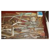 Toolbox with contents. Wrenches, sockets, Hand tools and more