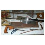 Millers Falls Miter box, hand saw variety and more