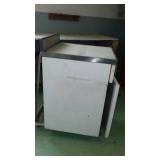 Vintage Customatched Cabinet. On rolling Cart.