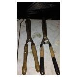 Vintage Giant Chain Plier, various Hedge trimmers and more.
