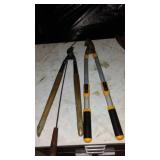 Vintage Giant Chain Plier, various Hedge trimmers and more.