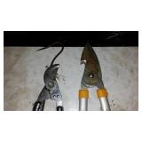 Vintage Giant Chain Plier, various Hedge trimmers and more.