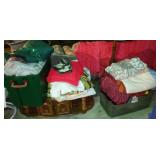 Large lot of Misc. Blankets in (2) Rubbermaid Totes and Box