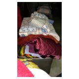 Large lot of Misc. Blankets in (2) Rubbermaid Totes and Box