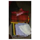 Large lot of Misc. Blankets in (2) Rubbermaid Totes and Box
