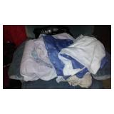 Large lot of sheets, Blankets, and Pillows.