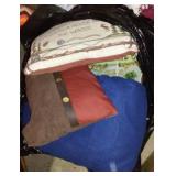 Large lot of sheets, Blankets, and Pillows.