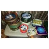Large Lot Of Decorative Collectable Tins.