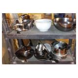 Cast Iron, Stainless, Pans, Bowls.