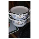 Cookie Jars (2), Enamel Wave. Nice Lot!