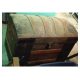Vintage Humpback Steamer Trunk.