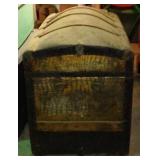 Vintage Humpback Steamer Trunk.