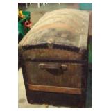 Vintage Humpback Steamer Trunk.