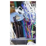 Hangers, Rubbermaid 28 Gallon And Laundry Supply Partials.