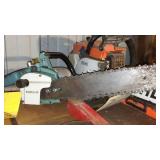 Stihl And Craftsman Chain Saw, Log Jaw, Axe Heads.