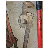Bolt Cutters (2) and Pipe Wrench.