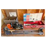 Milwaukee Heavy Duty Sawzall, Turning Lath, Hedge Trimmer, And Skil Classic Router.