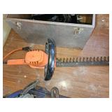 Milwaukee Heavy Duty Sawzall, Turning Lath, Hedge Trimmer, And Skil Classic Router.