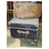 Vintage Footlockers (2) and Box.