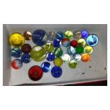 Marbles. Binoculars, Vintage Clippers.