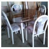 Glass Dinette Set with (4) Chairs.