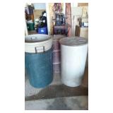Barrels (3) Garbage Cans (2).