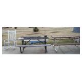 Picnic Tables (2) with Rocking Chair.