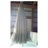 Patio Set. Table, Umbrella, Swivel Chairs (4) Chairs and More.