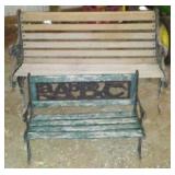 Wooden Benches with Metal Ends (2).