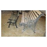 Wooden Benches with Metal Ends (2).
