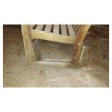 Wooden Glider Bench and Wooden Bench.