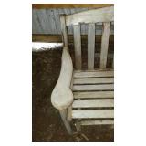 Wooden Glider Bench and Wooden Bench.
