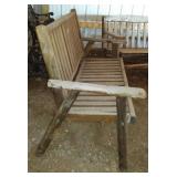 Wooden Glider Bench and Wooden Bench.