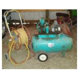 Silver Seal Automatic Tank Air Compressor and Hose with Cart.