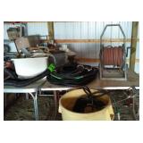 Large Lot of Hose Variety and Utility Sink.