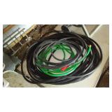 Large Lot of Hose Variety and Utility Sink.