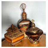 Trio of Fancy Lidded Vessels