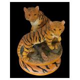 Tiger Motif Figurines and Music Box