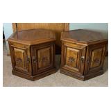 Pair of Vintage Hexagon Side Tables
