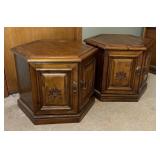 Pair of Vintage Hexagon Side Tables
