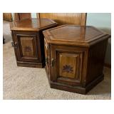 Pair of Vintage Hexagon Side Tables
