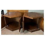 Pair of Vintage Hexagon Side Tables