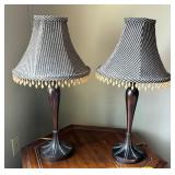Pair of Table Lamps with Beaded Accents