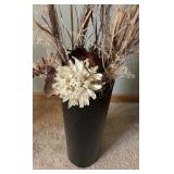 Three Vases with Dried Florals and Greenery