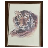 Siberian Tiger Lithograph Framed Print