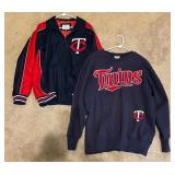 Minnesota Twins Baseball Size Large Jacket and Sweatshirt