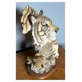 White Tiger with Cub Sculpture