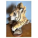 White Tiger with Cub Sculpture